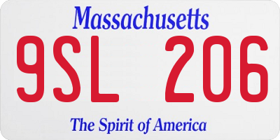 MA license plate 9SL206
