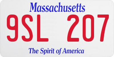 MA license plate 9SL207