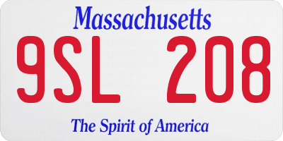 MA license plate 9SL208