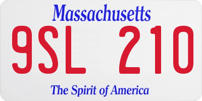 MA license plate 9SL210