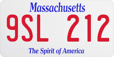 MA license plate 9SL212
