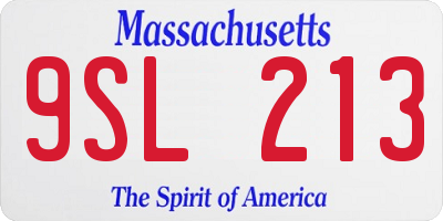 MA license plate 9SL213