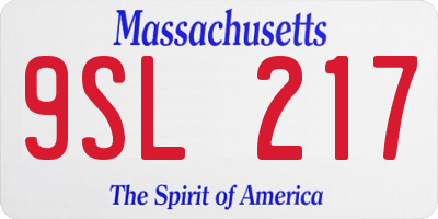 MA license plate 9SL217