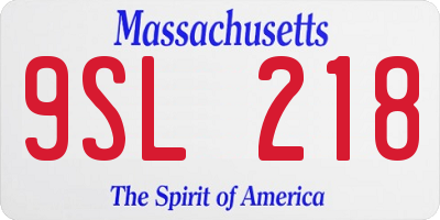MA license plate 9SL218