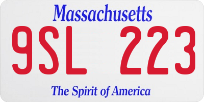 MA license plate 9SL223