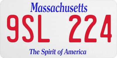 MA license plate 9SL224