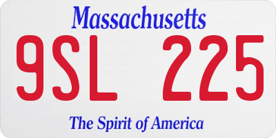 MA license plate 9SL225