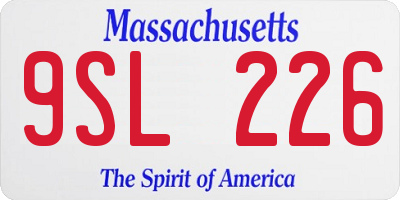 MA license plate 9SL226