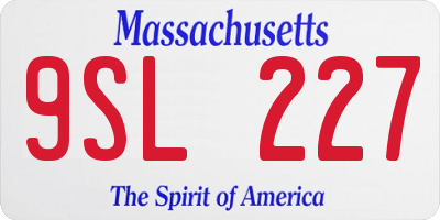 MA license plate 9SL227