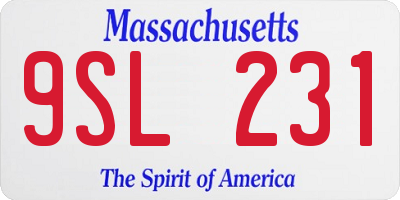 MA license plate 9SL231