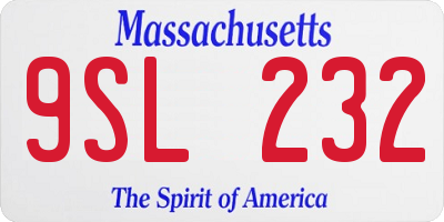MA license plate 9SL232