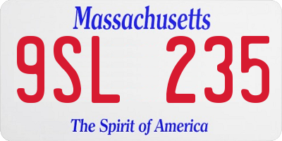 MA license plate 9SL235