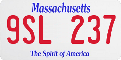 MA license plate 9SL237