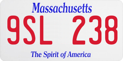MA license plate 9SL238