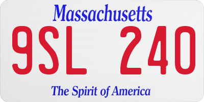 MA license plate 9SL240