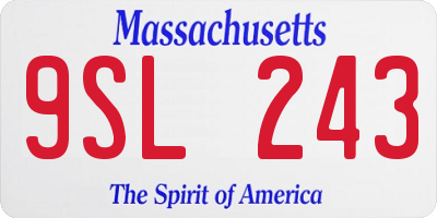 MA license plate 9SL243