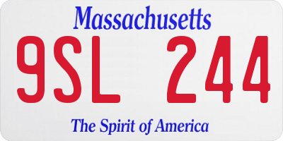 MA license plate 9SL244