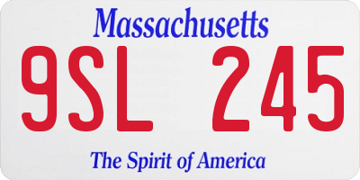 MA license plate 9SL245