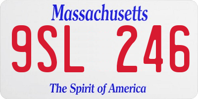 MA license plate 9SL246