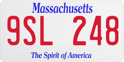 MA license plate 9SL248