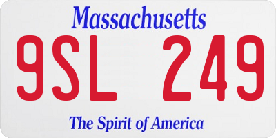 MA license plate 9SL249