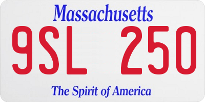 MA license plate 9SL250