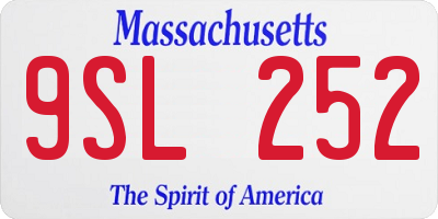MA license plate 9SL252
