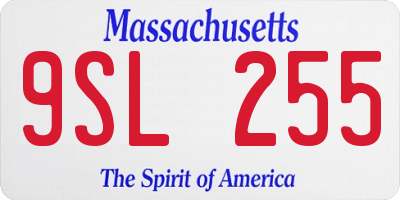 MA license plate 9SL255