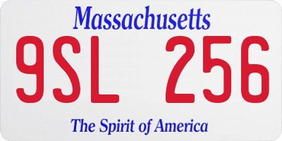 MA license plate 9SL256