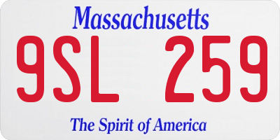 MA license plate 9SL259
