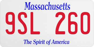 MA license plate 9SL260