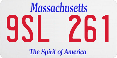 MA license plate 9SL261