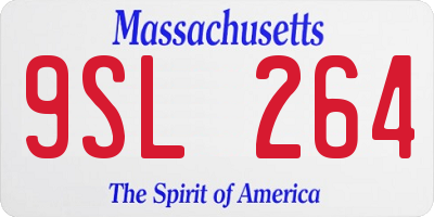 MA license plate 9SL264