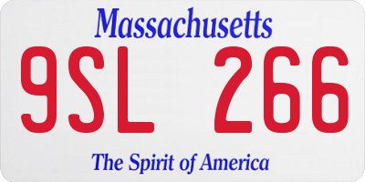 MA license plate 9SL266