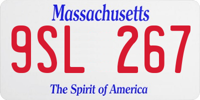 MA license plate 9SL267