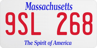 MA license plate 9SL268