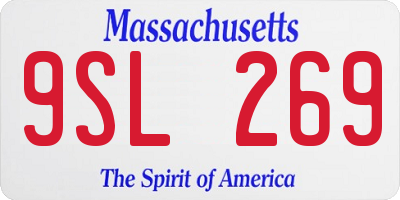 MA license plate 9SL269