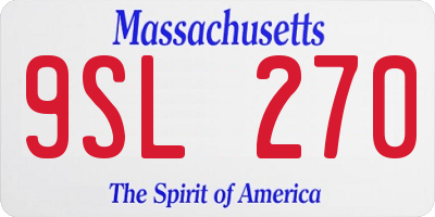 MA license plate 9SL270