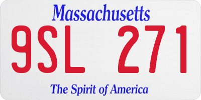 MA license plate 9SL271