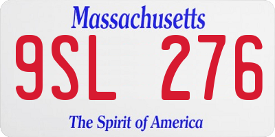 MA license plate 9SL276