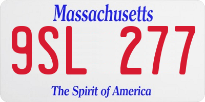 MA license plate 9SL277