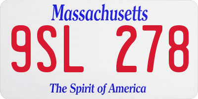 MA license plate 9SL278