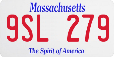 MA license plate 9SL279
