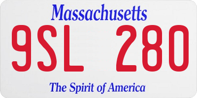 MA license plate 9SL280