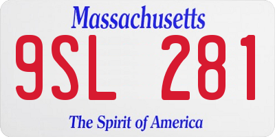 MA license plate 9SL281