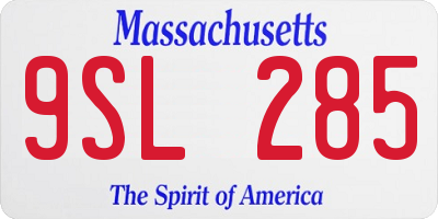MA license plate 9SL285