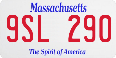 MA license plate 9SL290