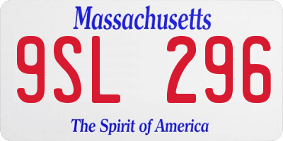 MA license plate 9SL296