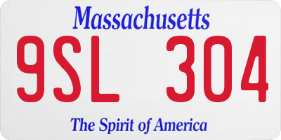 MA license plate 9SL304