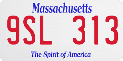 MA license plate 9SL313